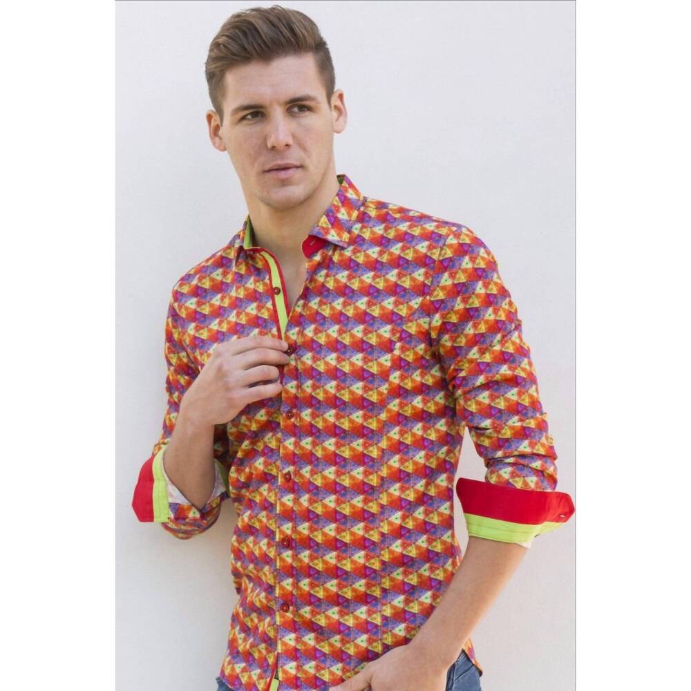NEW EIGHT X digital tri-shapes shirt in red